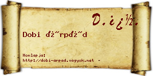 Dobi Árpád névjegykártya